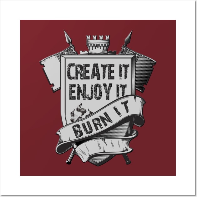 Create, Enjoy, Burn - Burning Man Inspired Wall Art by tatzkirosales-shirt-store